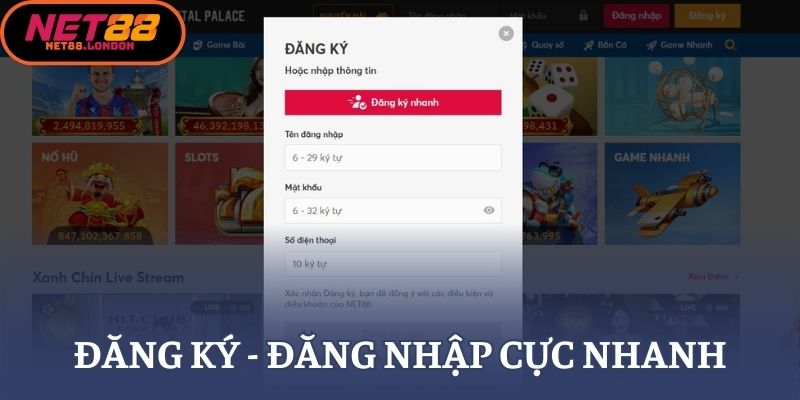 Đăng ký - Đăng nhập cực nhanh